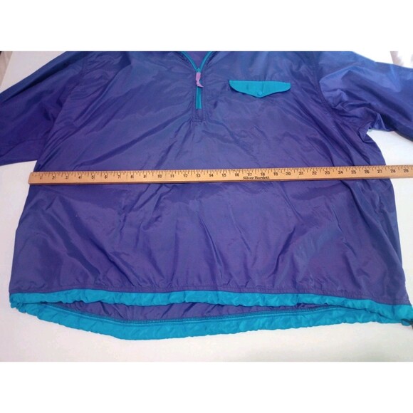 90's Vintage L. L. Bean 1/4 Zip Windbreaker Purple and Turquoise Size XL - Picture 9 of 11